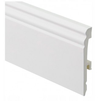 ПВХ Плинтус Bravo 80, White, 240 x 9,5 x 1,6см, Yutra